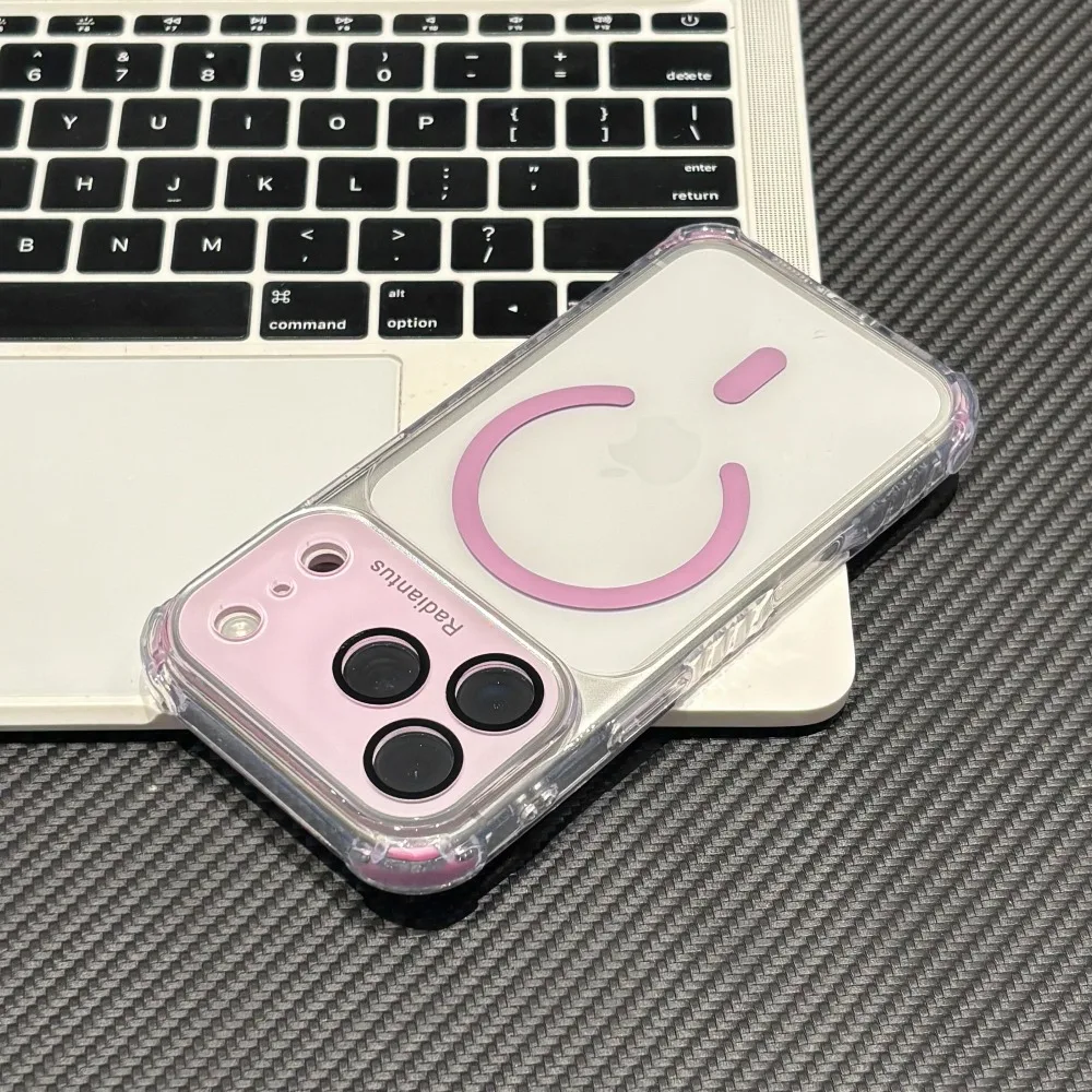 Capa Protetora Com Airbag (roxa) Para Iphone 15 Pro Max Com Interface Magsafe E Protetor De Lente.