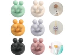 Suporte Escova Dentes Parede Ventosa Gancho Multifuncional Silicone 6 Unidades