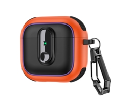 Capa De Silicone Premium Para Airpods3 Com Chaveiro Laranja Panoona