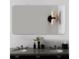 Espelho de Casa de Banho 70x90 Cm Montagem na Parede, Moderno, Prateado NOVELA