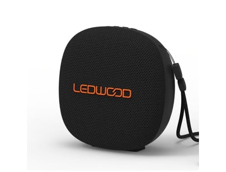 Altifalante Bluetooth Portátil De 15 W Com Led Surround À Prova De Água Preto Ledwood