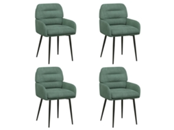 Conjunto 4 Cadeira De Jantar Vidaxl Verde Veludo (59 X 59,5 X 90 Cm)