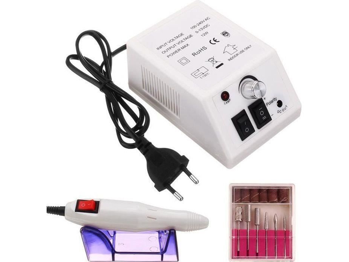 Kit de Broca Elétrica Profissional para Unhas 220V 20000 Rpm Manicure Pedicure Plugue Ue Branco Bq44716 YWEI