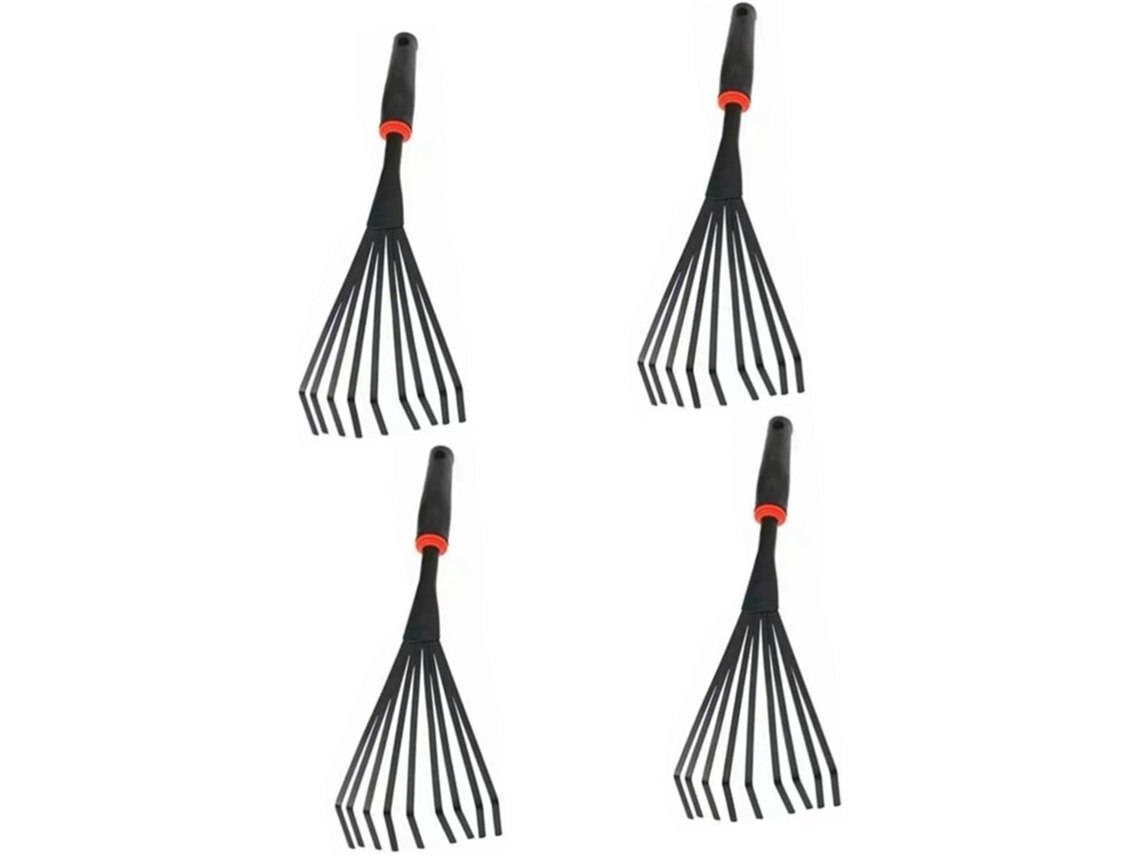 Ancinho cultivador de jardim, 4 peças, para arbustos, varredor, ervas, Besportble