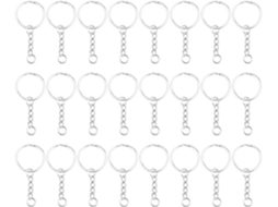 100 Chaveiros De Metal, Corrente Niquelada De 1,5x25mm, Pacote Com 100 Peças Para Fabricação De Bijuterias E Artesanato