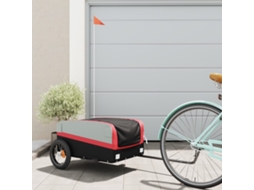 Vidaxl Reboque Para Bicicleta 30 Kg Ferro Preto E Vermelho