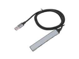 Hub Splitter Expander Usb 3.0 Com 4 Portas 5gbps De Alta Velocidade Em Liga De Alumínio Cinza