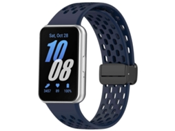 Pulseira De Silicone Com Fecho Magnético Dobrável De 3 Furos Para Samsung Galaxy Fit