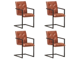 Dining Chair, Dining Chairs Vidaxl Marrom Couro (n/a)