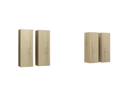 Tv Cabinet Set, Tv Cabinet Sets Vidaxl Marrom Madeira Processada (n/a)