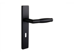 Maçaneta Da Porta Lavuzo Ascoli Black com Escudo Retangular Sl72 Por Conjuntos WOVAR