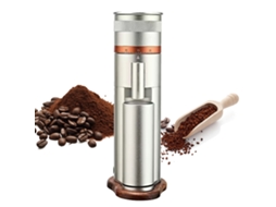 Moedor Café Elétrico Aço Inox Burr Ajustável Base Madeira 30g