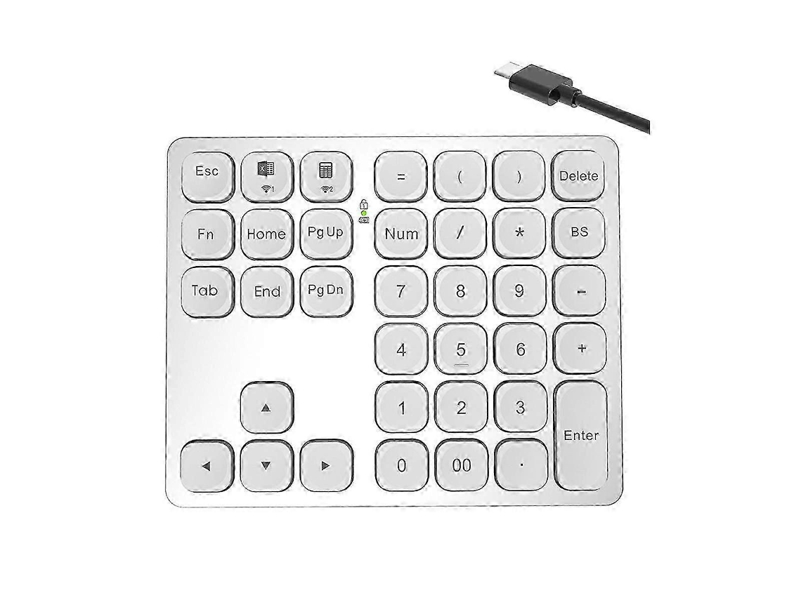 Mini Teclado Sem Fio Bluetooth Para Celular, Tablet, Teclado E Mouse Bluetooth Para Android, Branco Everley891