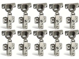 Conjunto De 10 Dobradiças Aço Inoxidável Para Portas Armários Com Amortecedor Hidráulico, Fechamento Suave E Silencioso