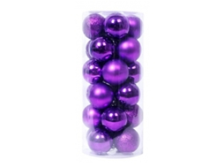KOFIHETY 24 Unidades Bola De Natal Pendente, Enfeites Para Árvore De Natal Decorativos E Inquebráveis, Bolas De Natal Suspensas, Roxo