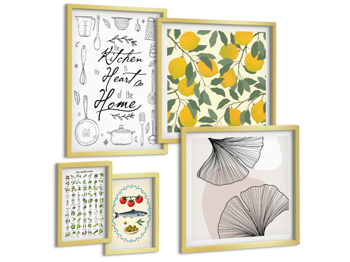 Conjunto De Pinturas Inspirações Estilosas Para Cozinha Espelharte (5 Peças)