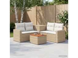 Vidaxl Conjunto De Sofás 6 Unid. Bege E Branco Creme