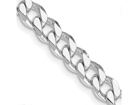 Colar De Corrente Curb De 6,5 Mm Em Prata De Lei 925 Com Banho De Ródio, Para Mulheres E Homens Comprimento 16 A 28 Polegadas. Hengjian