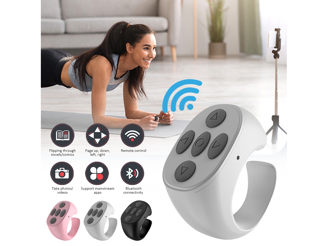 Controle remoto sem fio Bluetooth de dois dedos, controle remoto com rolagem, virador de páginas Slowmoose