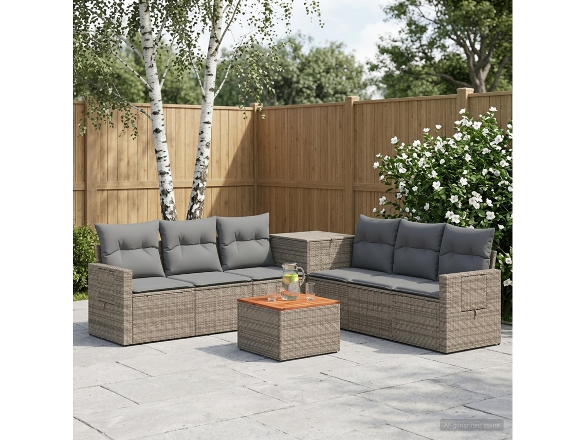 Vidaxl Conjunto De Sofás 8 Unid. Cinza E Cinza Escuro