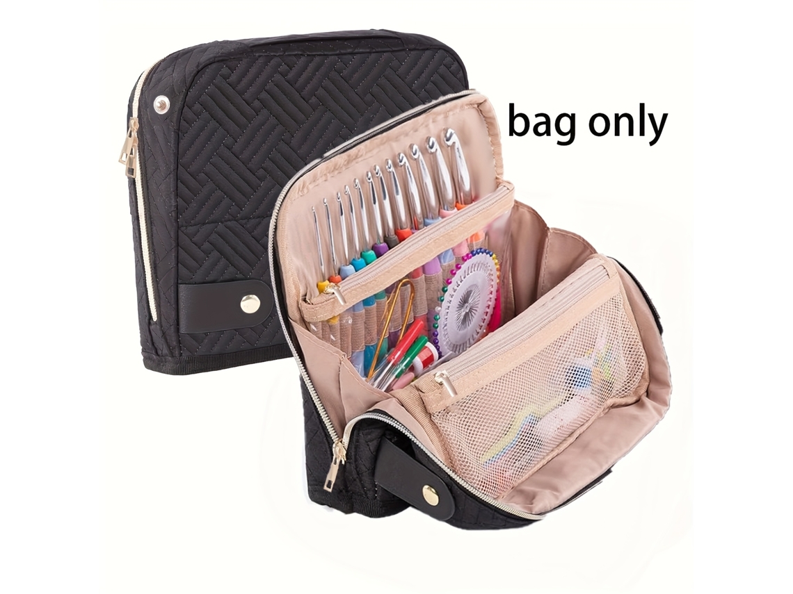 Organizador Acolchoado Para Agulhas De Crochê, Organizador Vertical Para Ferram. De Crochê, Suporte Para Materiais De Tricô E Crochê, Agulhas