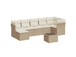 Maison Exclusive - 8 Pcs Conjunto De Sofás P/ Jardim Com Almofadões Vime Pe Bege