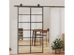 Vidaxl Porta Deslizante Em Vidro Esg E Alumínio 102x205 Cm Preto