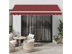 Vidaxl Toldo Retrátil Automático 350x250 Cm Bordô