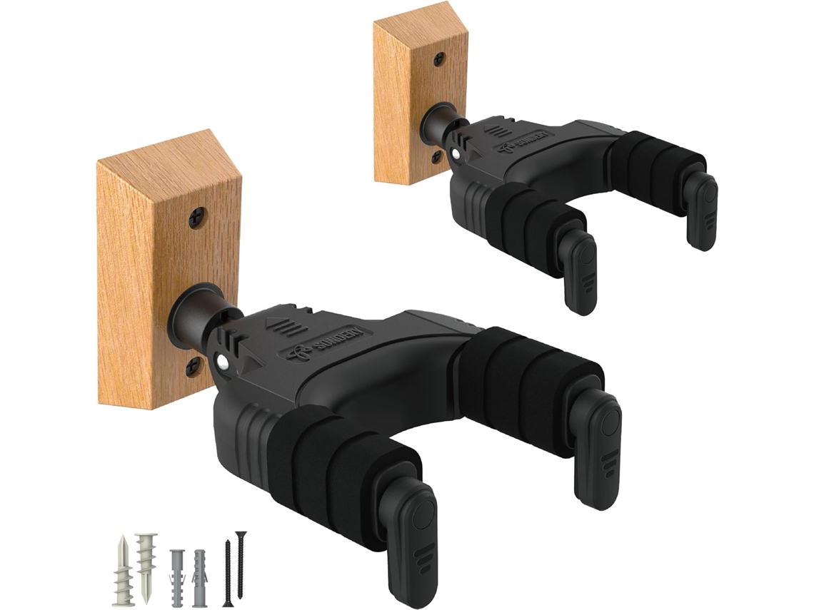Kit com 2 Unidades. Suporte de Parede para Guitarra com Gancho para Guitarra Elétrica, Guitarra Acústica, Baixo e Ukulele AQUAFORGE