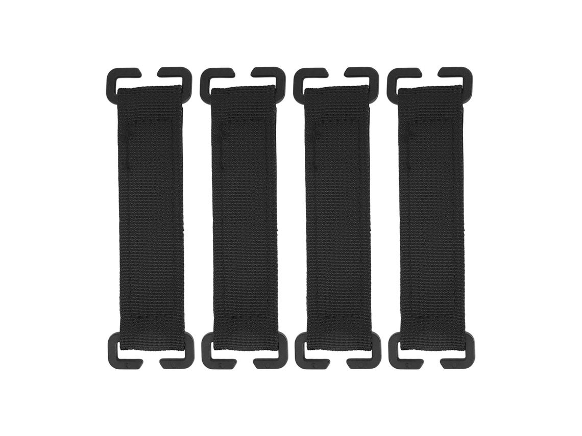 2026 4 peças de alças Molle para mochila pretas com velcro de nylon adesivo resistente para viagens e livros.