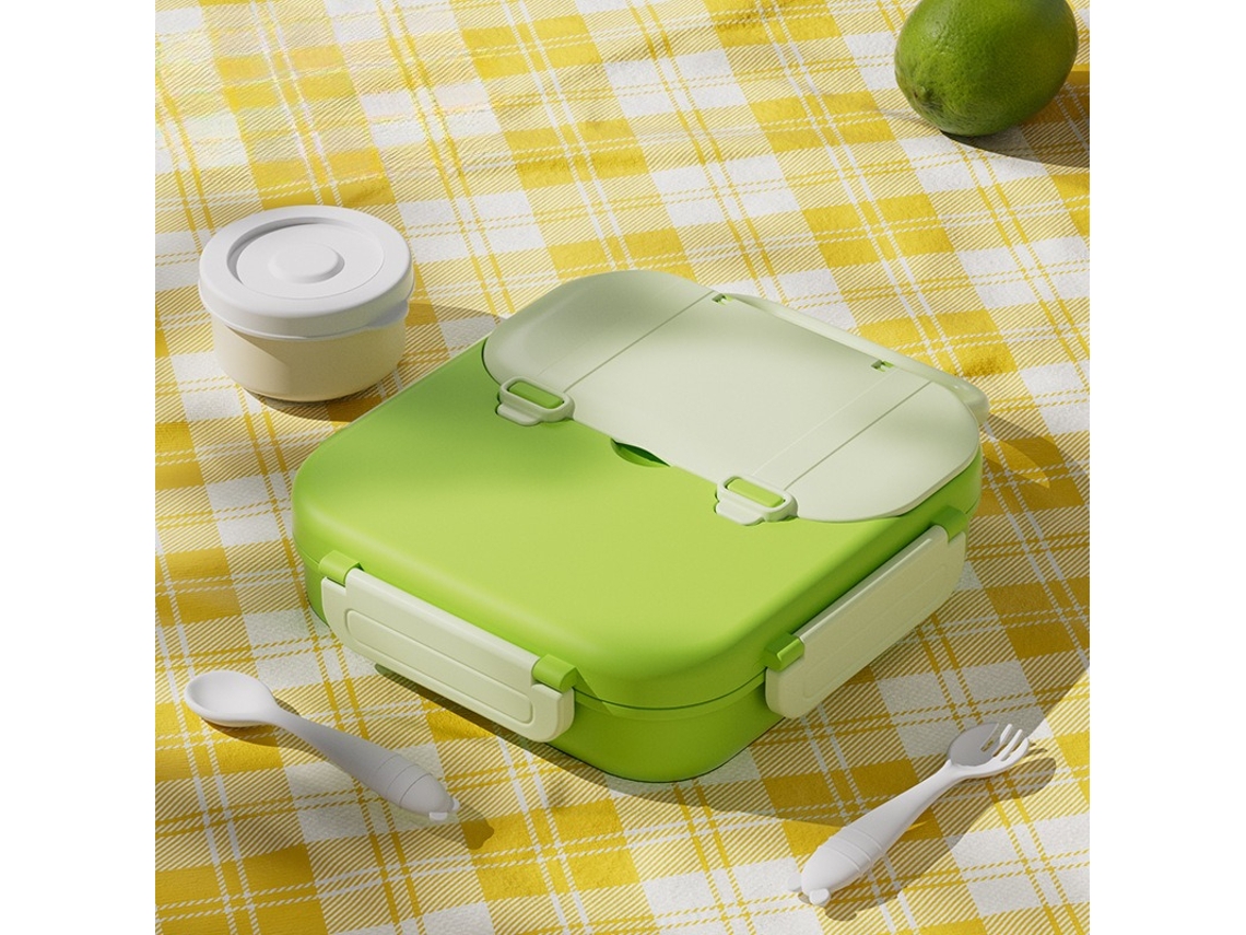 Lancheira Infantil Livre De Bpa Para Micro-ondas Verde Claro Panoona