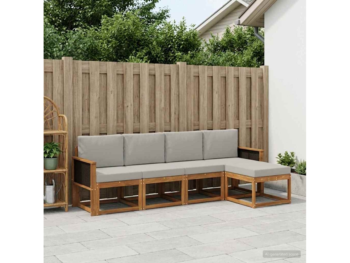 Vidaxl Conjunto De Sofás Para Exterior 5 Unid. Poliéster