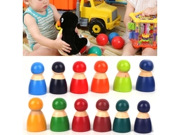 Primerox 12pcs Boneca de Madeira Infantil Jogo de Role Play Brinquedo Educativo Aprendizagem