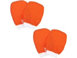 Conjunto De 4 Peças Luvas Massagem Para Banho E Esponjas Limpeza Da Pele