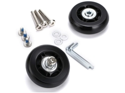 Conjunto De 2 Rodas De Substituição Para Mala, Medida 60×18mm, Cor Preto, Para Reparação E Manutenção De Bagagem