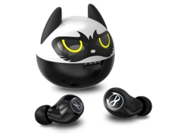Fones Bluetooth 5.0 Tws Design Desenhos Animados 36h Hifi Caixa Carregamento Preto
