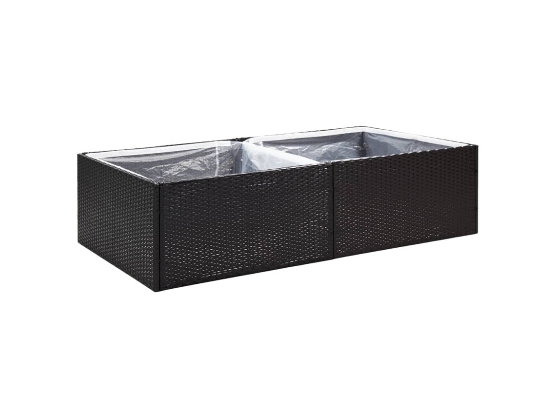 Garden Planter, Garden Planters Vidaxl Preto Rattan / Vime (157 X 80 X 40 Cm)
