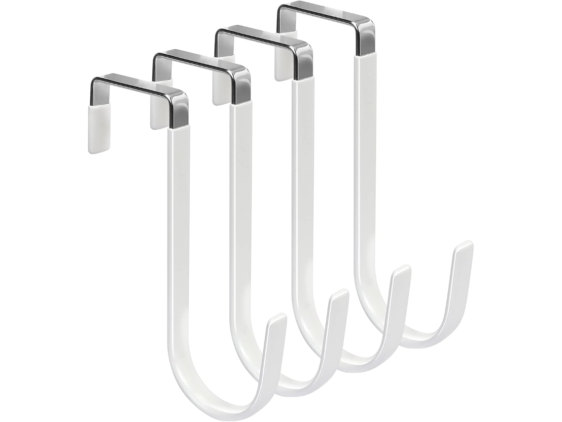 Conjunto De 4 Ganchos Porta, Cabides Com Proteção De Borracha Contra Arranhões, Organizador Resistente Para Sala De Estar, Banheiro, Quarto, Cozinha
