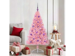 Vidaxl Árvore De Natal Artificial Pré-iluminada Rosa 150 Cm Pvc