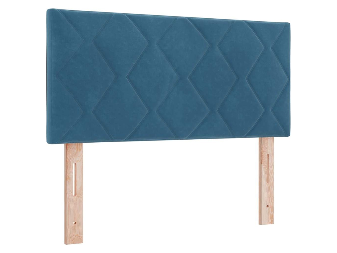 Cabeceira | Painel De Cama Led Azul Escuro 100 Cm Couro Sintético