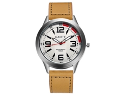 Reloj De Pulsera Analógico De Cuarzo Para Hombre Con Correa De Cuero Casual Gaiety (beige)