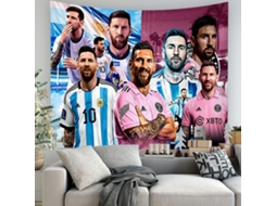 Tapeçaria parede Lionel Messi seleção Argentina e Inter Miami, decorativo 180x230cm STELASPLEN