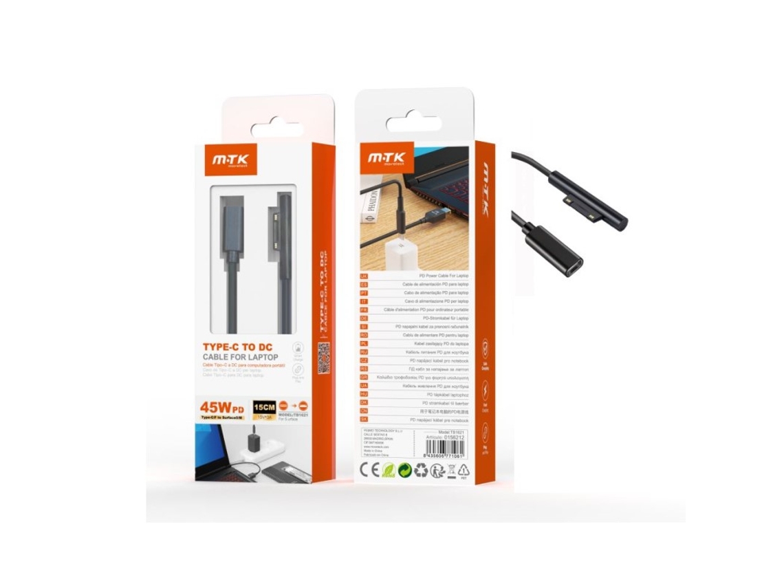 Cabo Carregamento Usb-c Sufrace Portátil Micro Mtk
