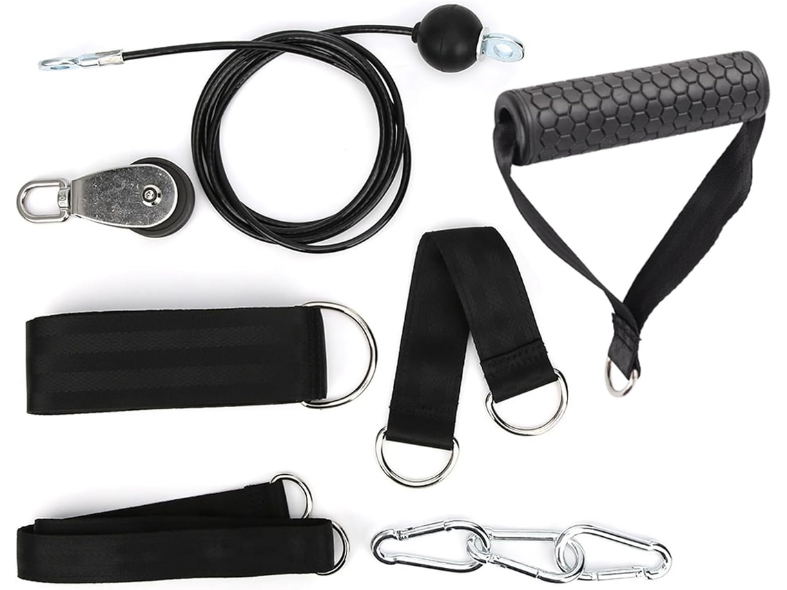 Kit De Exercícios Para Tríceps Com Cabo, Polia E Corda, Em Aço