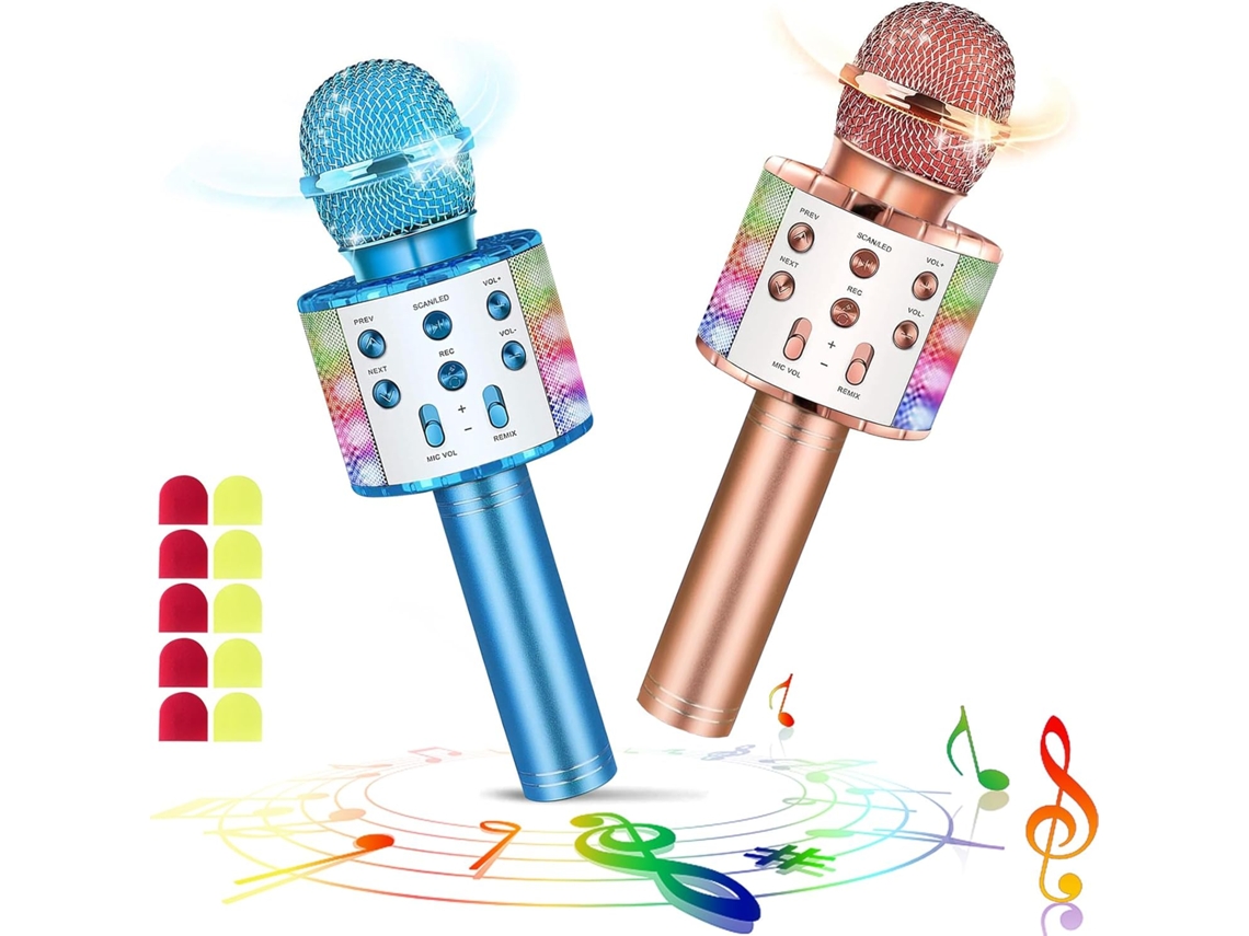 Máquina De Karaokê Sem Fio Bluetooth Led Duplo