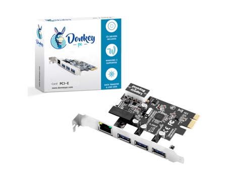 Placa de Expansão DONKEY PC Adaptador DONKEY PC de 3 Portas Sendo Um Deles Usb 3.0 para Pc com Pci-Express