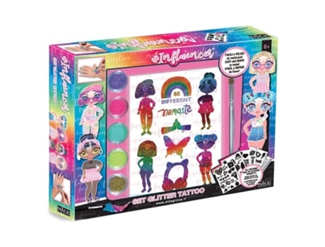 Set De Tatuajes Y Purpurina En Polvo Influencer Especial Para Niños Nicevolumen