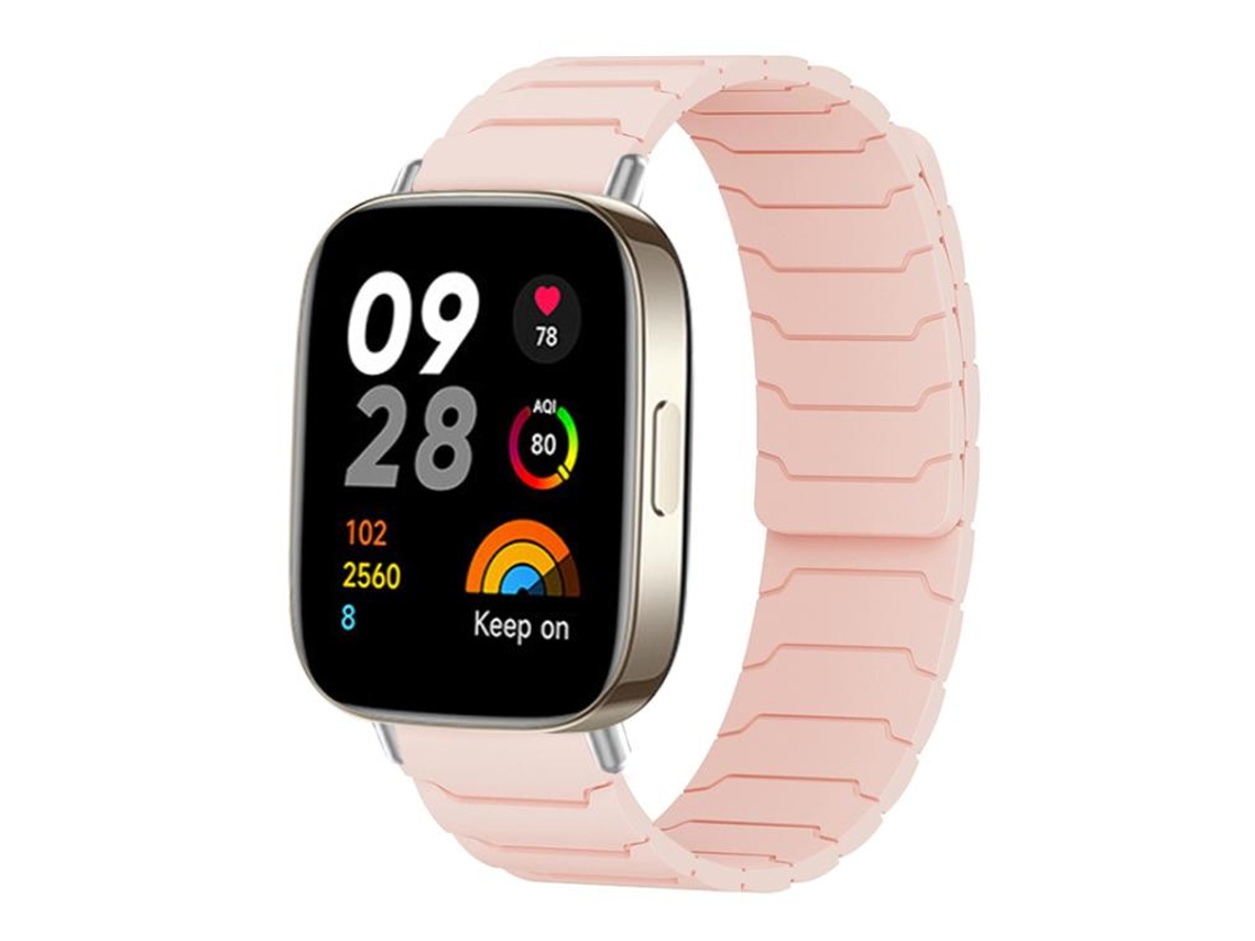 Bracelete Para Redmi Watch 3 - Silicone Magnético Areia Rosa