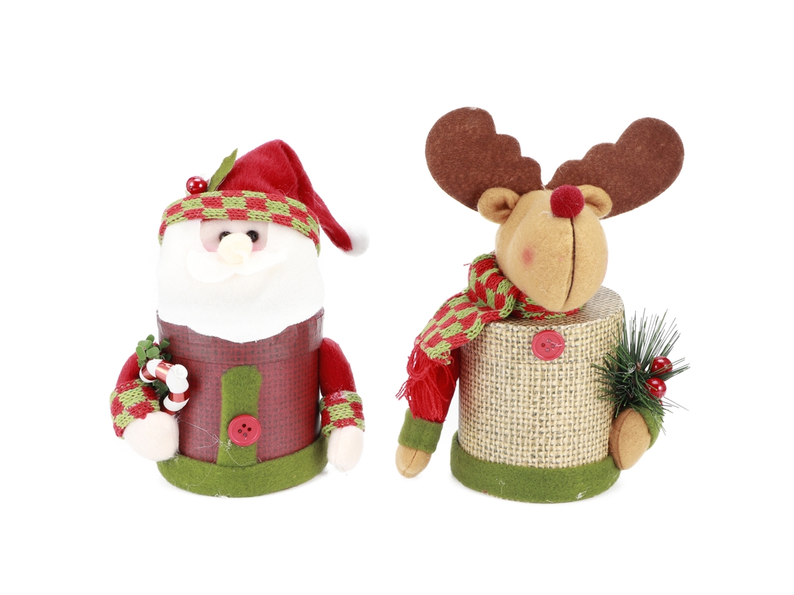 Caixa Bombons Natal Boneco Decorativo Presente 2 Conjuntos