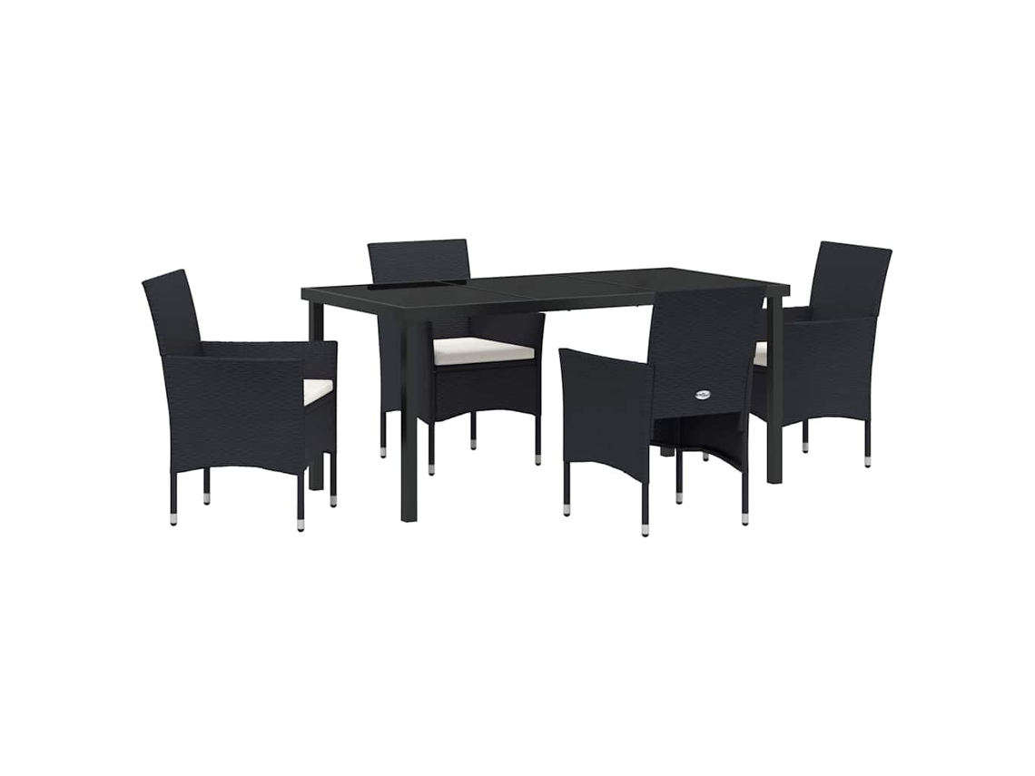 Maison Exclusive - Conjunto De Jantar Para Jardim Com Almofada 5 Pcs Preto Vime Pe